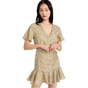 BB Dakota Big Flirt Energy Floral Ruched Detail Dress in Sunflower